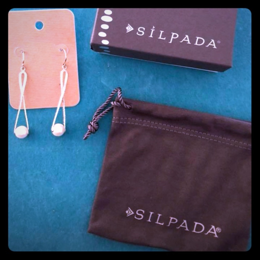 SILPADA- New 925 sterling and diver pearl earrings